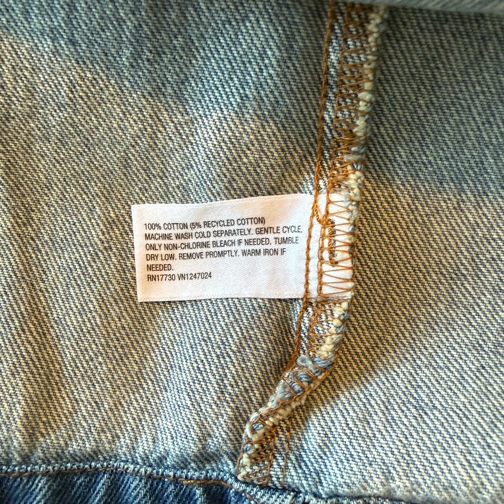 Future Collective Denim Mini Shirt Dress Button Front Large NWT - Picture 5 of 5